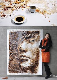 painting with coffee stains